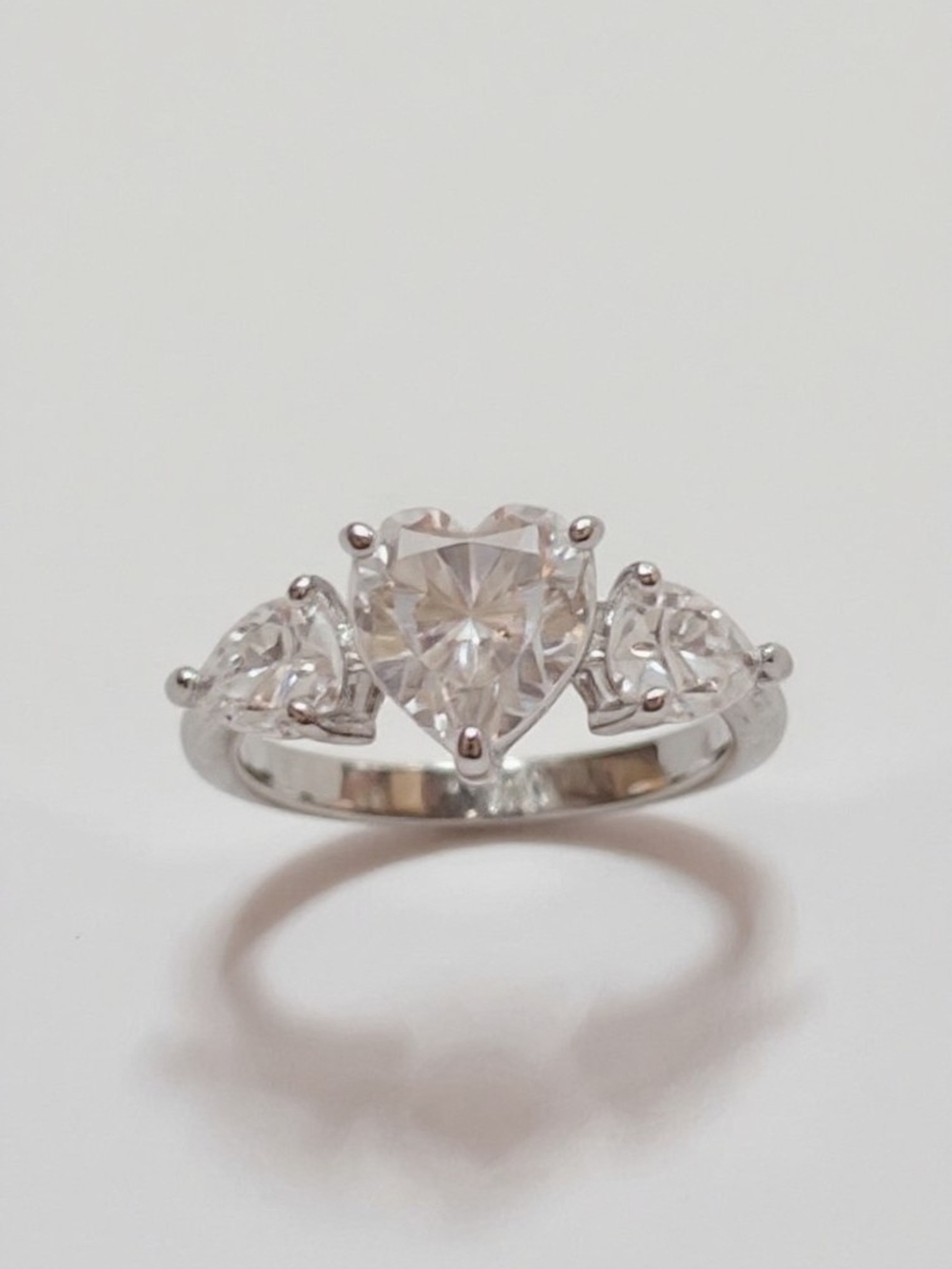 Heart cut 3.25 CTW MOISSANITE 925 SILVER Ring.